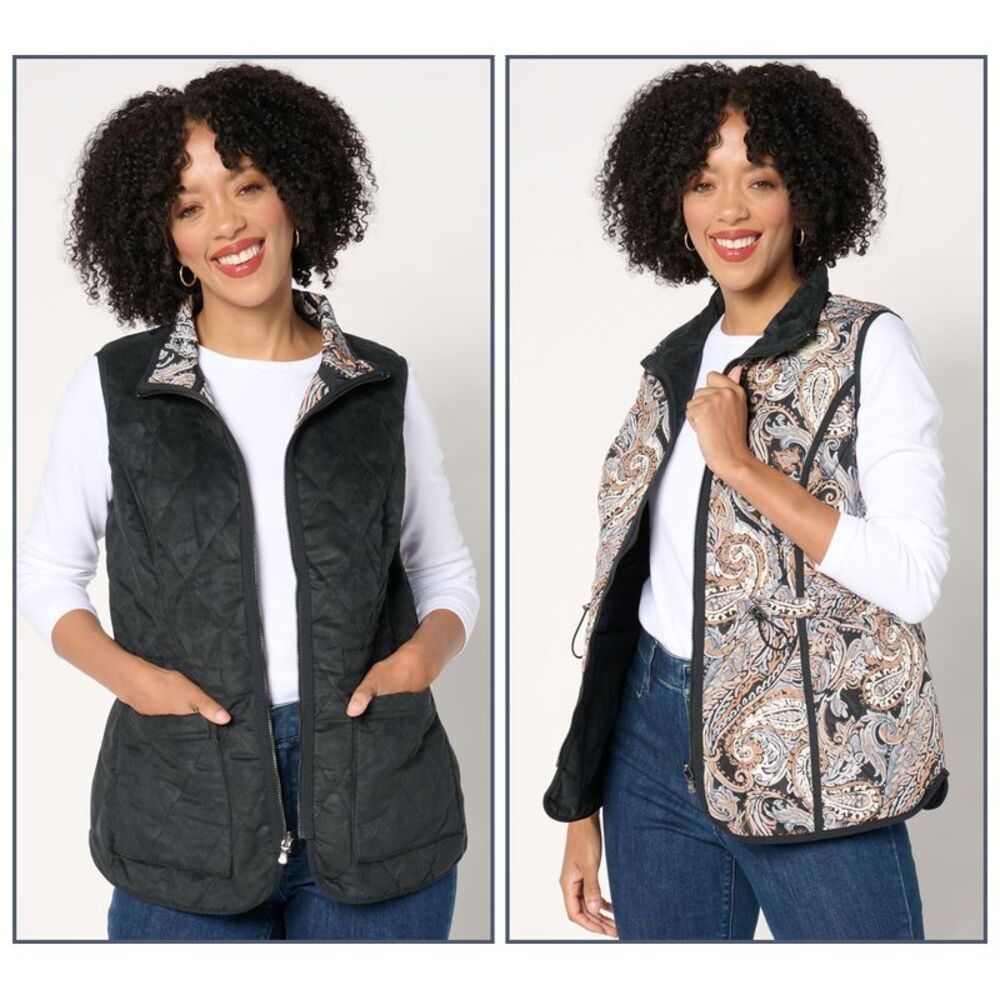 Isaac Mizrahi Live! Women's Jacket Sz M Diamond Quilted Multi-colored A663390